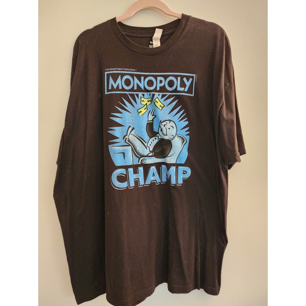 Monopoly Champ T-Shirt Mens XXXL Black Hasbro Board Game Graphic Tee Tultex 202